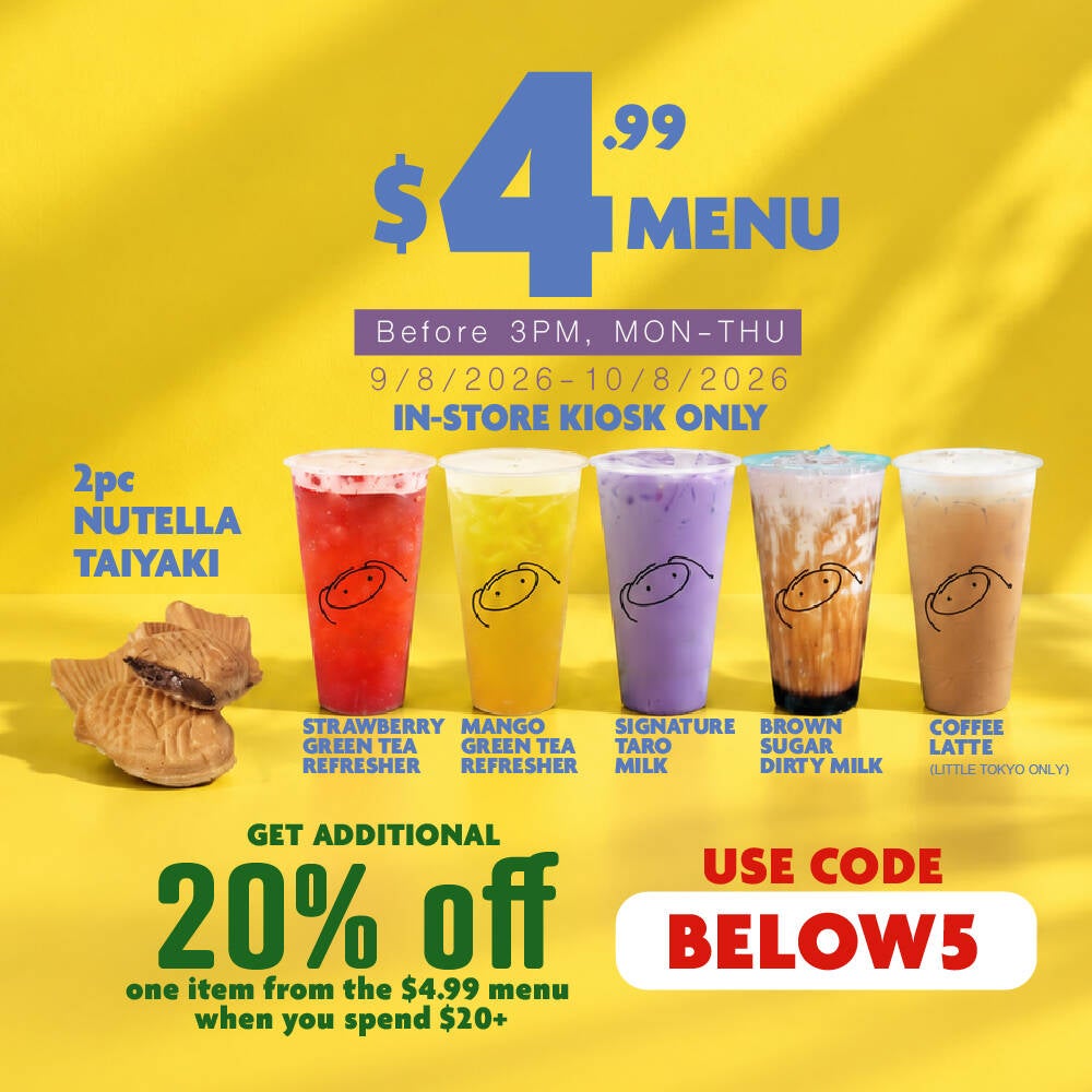 Limited Time $4.99 Menu | Miss Cheese Tea Cafe